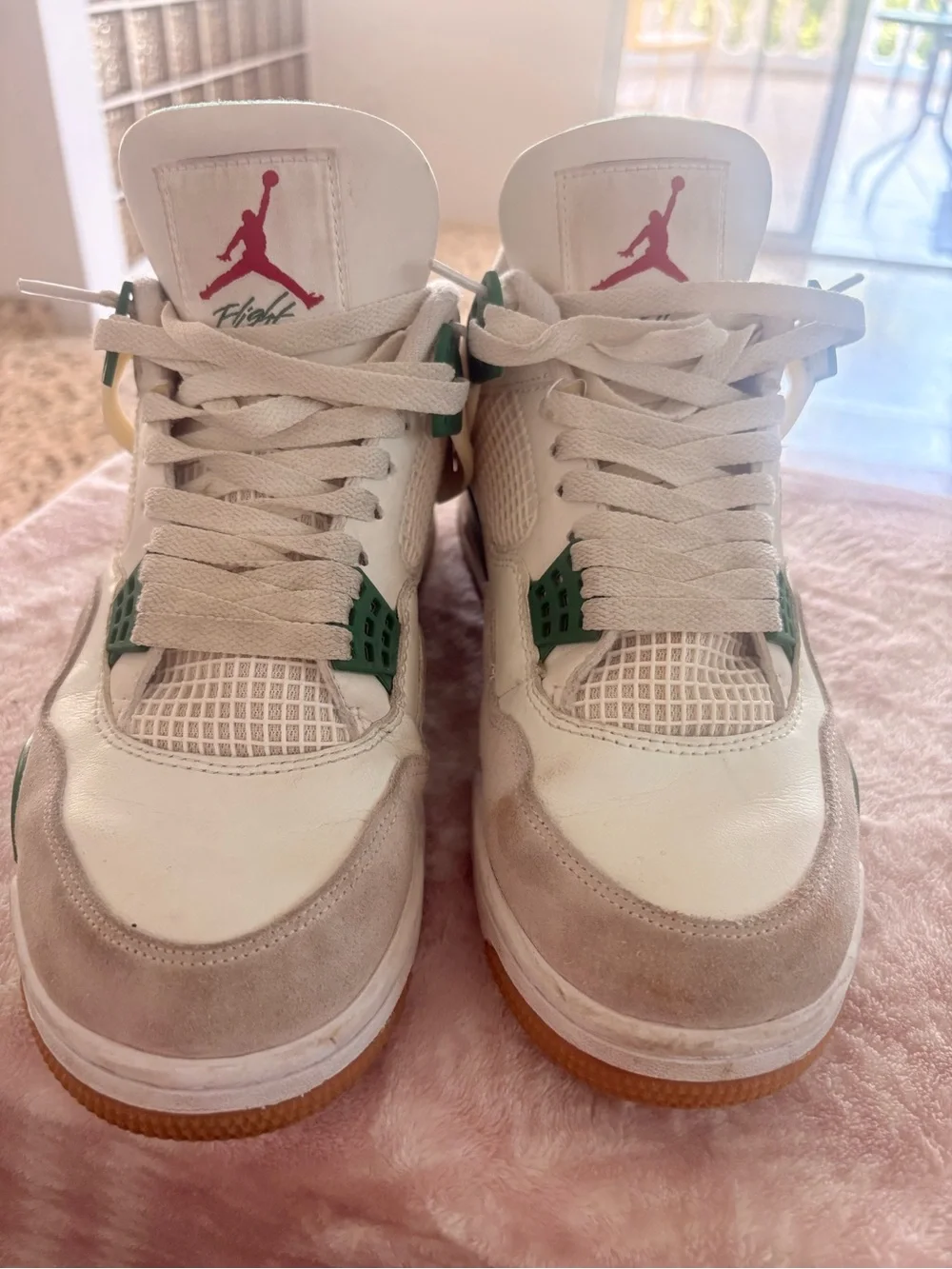 Jordan Men’s Sneakers in White, Green & Gum